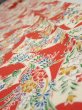 Photo4: 1L09z60  Japanese Kimono Crepe Silk  FABRIC Noshi Orange-Red 78.7x7.3 (4)