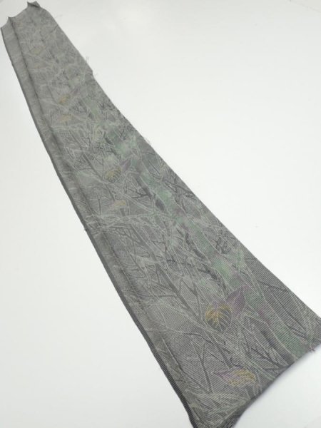 Photo4: 1L08z40  Japanese Kimono Silk  FABRIC Trees Gray 57.1x7.3 (4)