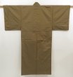Photo1: 5108T04z660 Vintage Japanese Kimono Silk Men's   Dark olive (1)
