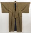 Photo6: 5108T04z660 Vintage Japanese Kimono Silk Men's   Dark olive (6)