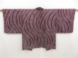 Photo1: 5108T05z450 Vintage Japanese Kimono Silk SHIBORI HAORI Stream Dark grape (1)