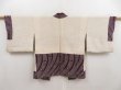 Photo6: 5108T05z450 Vintage Japanese Kimono Silk SHIBORI HAORI Stream Dark grape (6)