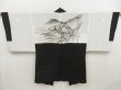 Photo1: 5108T08z760 Vintage Japanese Kimono Silk Men's HAORI Mt.Fuji Black (1)