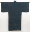 Photo1: 5108T09z1160 Vintage Japanese Kimono Silk Men's  Dark cyan (1)