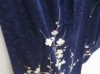 Photo3: 5108T12z830 Vintage Japanese Kimono Silk TSUKESAGE Plum blossom Dark navy (3)