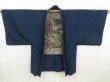 Photo4: 5108T11z820 Vintage Japanese Kimono Wool Men's HAORI Dragon Dark blue (4)