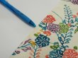 Photo7: 2W04z80  Japanese Kimono Silk  FABRIC Flowers Lime-White 82.7x14.4 (7)
