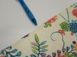 Photo6: 2W05z80  Japanese Kimono Silk  FABRIC Flowers Lime-White 79.9x14.4 (6)