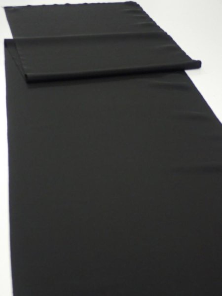 Photo3: 2W02z120  Japanese Kimono Silk  FABRIC Plain Black 81.9x14.6 (3)