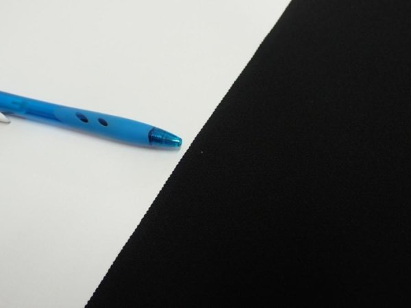 Photo6: 2W02z120  Japanese Kimono Silk  FABRIC Plain Black 81.9x14.6 (6)