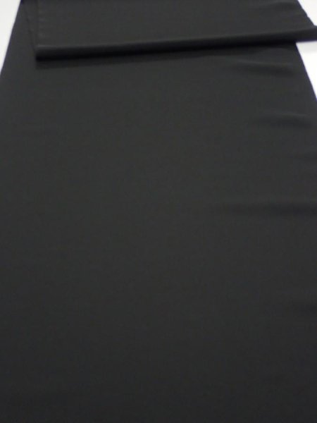 Photo1: 2W03z120  Japanese Kimono Silk  FABRIC Plain Black 81.9x14.6 (1)