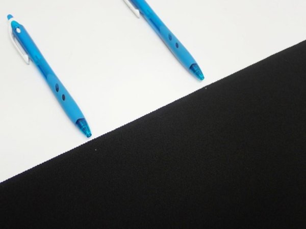 Photo6: 2W03z120  Japanese Kimono Silk  FABRIC Plain Black 81.9x14.6 (6)