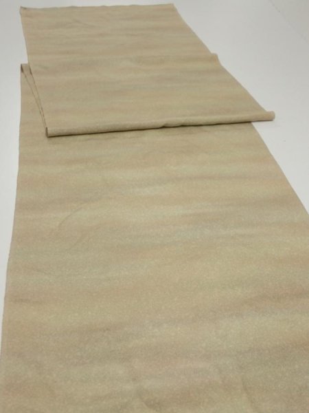 Photo3: 2W04z120  Japanese Kimono Silk  FABRIC  Light brown  Light olive 92.9x15.2 (3)