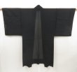 Photo1: 5110T01z300 Vintage Japanese Kimono Silk Men's See through Black (1)