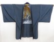 Photo4: 5110T02z560 Vintage Japanese Kimono Silk Men's Oshima HAORI Tiger (4)