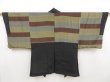 Photo2: 5110T03z490 Vintage Japanese Kimono Silk Men's HAORI  Black (2)