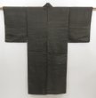 Photo1: 5110T04z350 Vintage Japanese Kimono Silk Men's  See thgrough Olive-Brown (1)