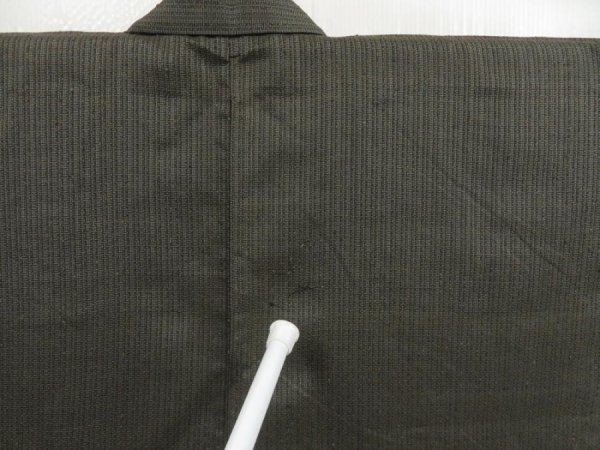 Photo5: 5110T04z350 Vintage Japanese Kimono Silk Men's  See thgrough Olive-Brown (5)