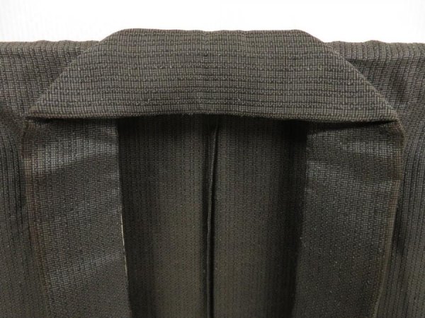 Photo6: 5110T04z350 Vintage Japanese Kimono Silk Men's  See thgrough Olive-Brown (6)