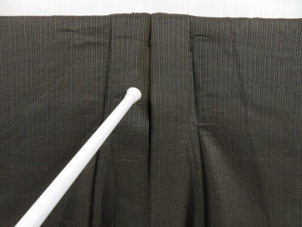 Photo8: 5110T04z350 Vintage Japanese Kimono Silk Men's  See thgrough Olive-Brown (8)