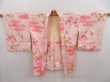 Photo6: 5110T06z500 Vintage Japanese Kimono Silk HAORI Flower Pink (6)