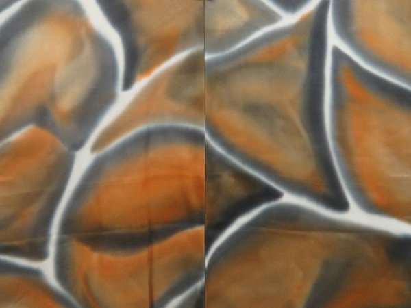 Photo3: 5110T07z560 Vintage Japanese Kimono Silk HAORI  Orange-Brown (3)