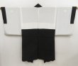 Photo5: 5110T08z730 Vintage Japanese Kimono Silk Men's HAORI Plain Black (5)