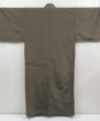 Photo1: 5110T09z620 Vintage Japanese Kimono Silk Men's  Plain Brown-Gray Big size (1)