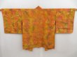 Photo1: 5110T11z550 Vintage Japanese Kimono Silk HAORI  Dark orange (1)