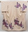 Photo1: 5110T12z1000 Vintage Japanese Kimono Silk TSUKESAGE Flower Off-white (1)