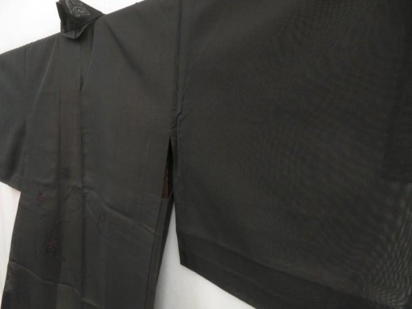 Photo3: 5118T06z270 Vintage Japanese Kimono Silk See through HAORI Maple Black (3)