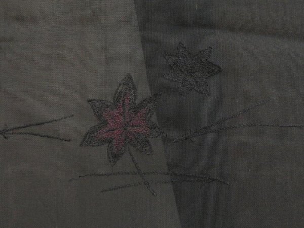 Photo5: 5118T06z270 Vintage Japanese Kimono Silk See through HAORI Maple Black (5)