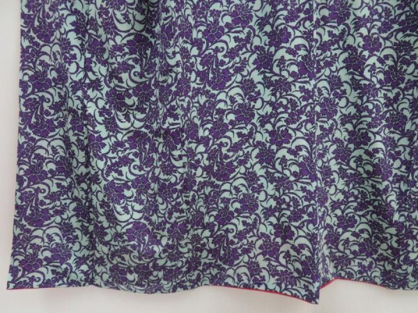 Photo4: 5118T08z510 Vintage Japanese Kimono Silk KOMON Flower Dark purple (4)