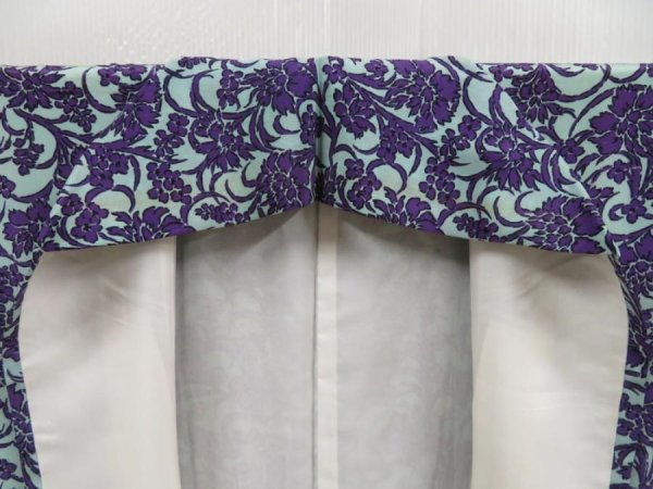 Photo8: 5118T08z510 Vintage Japanese Kimono Silk KOMON Flower Dark purple (8)