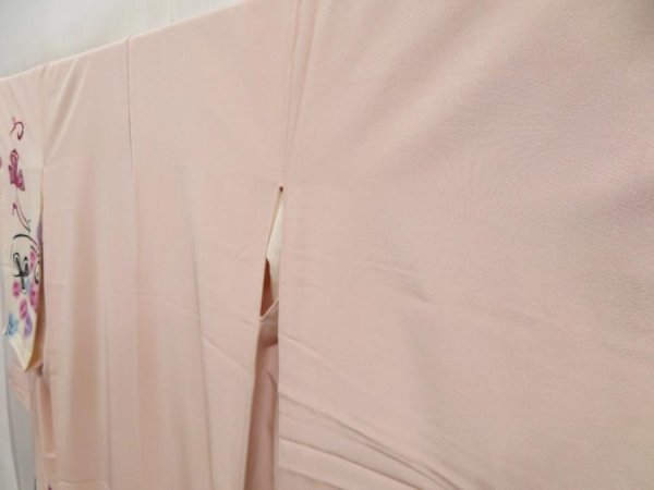 Photo2: 5118T09z920 Vintage Japanese Kimono Silk TSUKESAGE Flower Light pink (2)