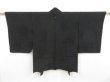 Photo1: 5118T11z270 Vintage Japanese Kimono Silk See through HAORI Flowers Black (1)