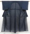 Photo1: 5118T14z370 Vintage Japanese Kimono Silk See through KOMON Stream Dark navy (1)