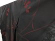 Photo2: 5120T01z360 Vintage Japanese Kimono Silk See through KOMON Flower Black (2)