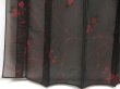 Photo4: 5120T01z360 Vintage Japanese Kimono Silk See through KOMON Flower Black (4)