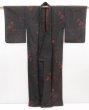 Photo8: 5120T01z360 Vintage Japanese Kimono Silk See through KOMON Flower Black (8)