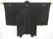 Photo1: 5120T02z310 Vintage Japanese Kimono Silk See through LONG HAORI Black (1)