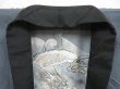 Photo8: 5120T03z380 Vintage Japanese Kimono Synthetic Men's JUBAN Dragon Steel blue (8)