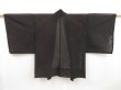 Photo1: 5120T04z260 Vintage Japanese Kimono Silk See through HAORI Plants Black (1)