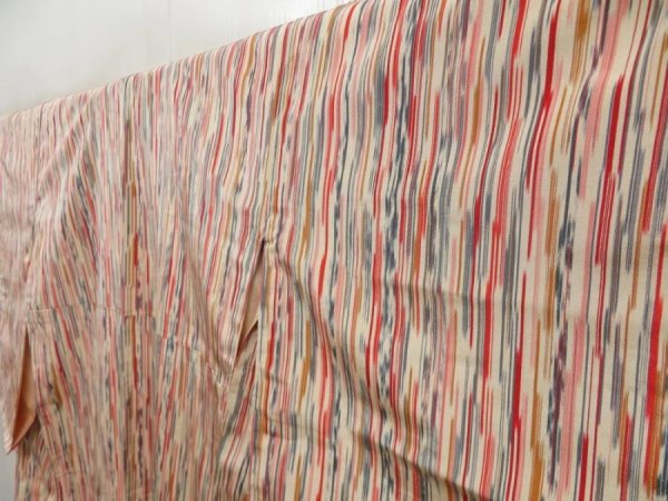 Photo2: 5120T12z810 Vintage Japanese Kimono Silk KOMON  Light peach (2)