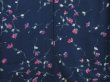 Photo5: 5120T13z790 Vintage Japanese Kimono Silk KOMON Flower Navy (5)