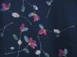 Photo6: 5120T13z790 Vintage Japanese Kimono Silk KOMON Flower Navy (6)