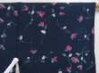 Photo7: 5120T13z790 Vintage Japanese Kimono Silk KOMON Flower Navy (7)
