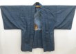 Photo3: 5124T02z640 Vintage Japanese Kimono Silk Men's HAORI Tiger Steel blue (3)