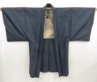 Photo3: 5124T05z480 Vintage Japanese Kimono Silk Men's HAORI Samurai Navy-Gray (3)