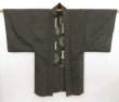 Photo5: 5124T06z420 Vintage Japanese Kimono Silk Men's HAORI  Dark brown (5)